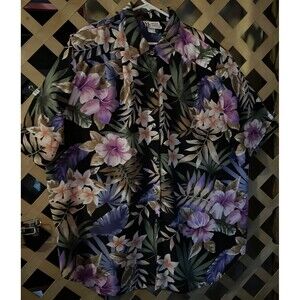 MAGGIE SWEET Moonlit Garden Tropical Flowers Vintage 90's Y2K Tunic 2X